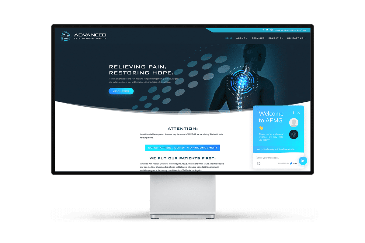 Advanced Pain Medical Website Design